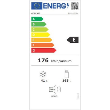 Gorenje Ψυγείο Δίπορτο 206lt Υ143.6xΠ55xΒ54.2εκ. Λευκό RF4142PW4 031007901